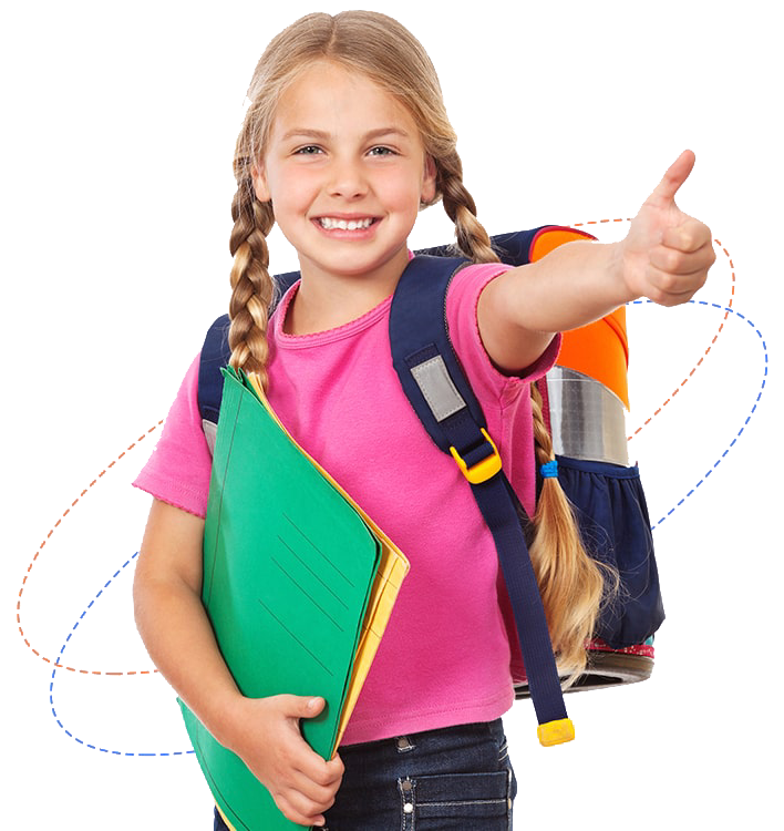 Student giving a thumbs up
